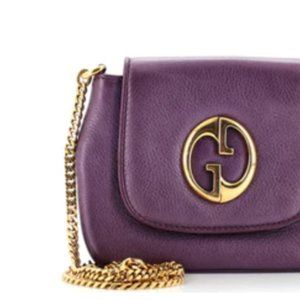 Gucci 1973 Purple Leather Crossbody Bag
